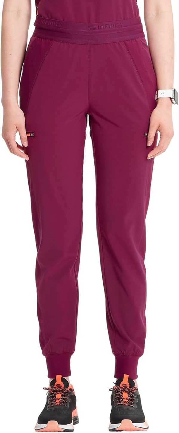 Infinity Cherokee Women's Scrub Pull-on Scrub Jogger Pants, Mid Rise Bottoms with 4 Pocket with Interior Drawstring IN122A