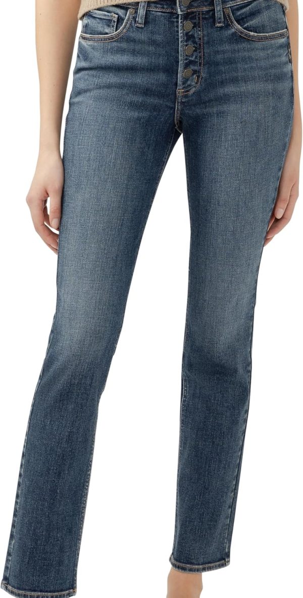 Silver Jeans Co. Women's Most Wanted Mid Rise Straight Leg Jeans