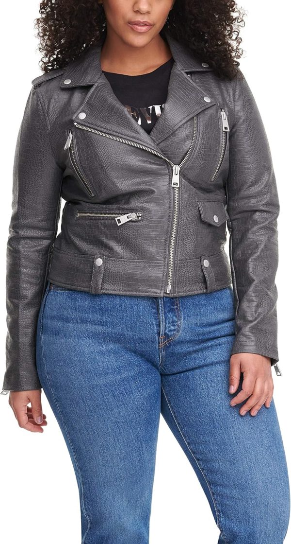 Levi's Women's Cropped Faux Leather Motorcycle Jacket